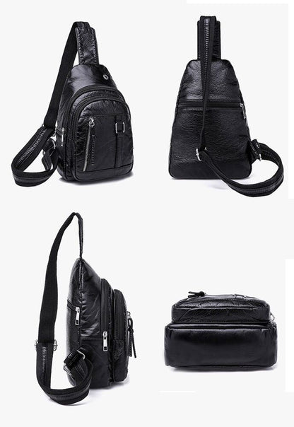 Women Chest Bag Soft PU Leather Crossbody Bags Bags Travel Backpack