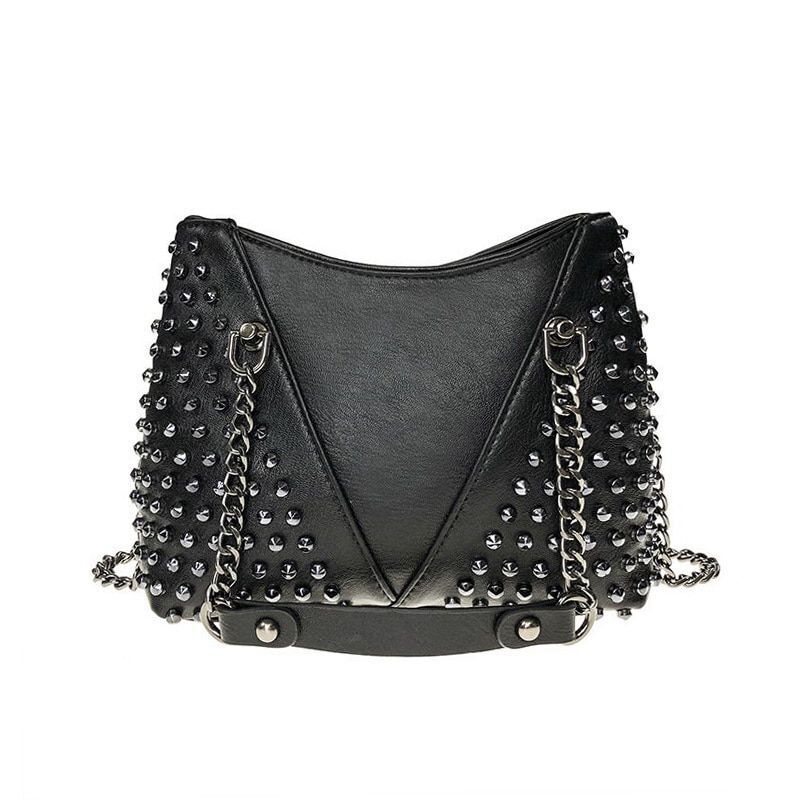 Shoulder Bag Small Purse Women Handbag Punk Synthetic Leather Messenger Purse
