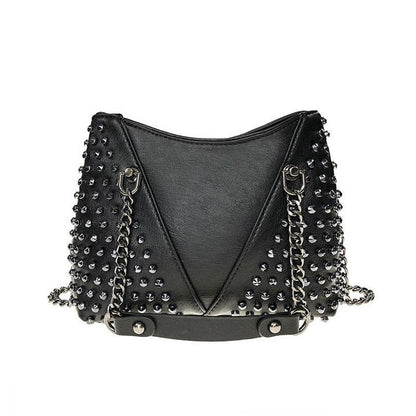 Shoulder Bag Small Purse Women Handbag Punk Synthetic Leather Messenger Purse