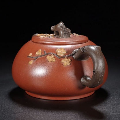 Vintage China Yixing Purple Clay Teapot Zisha Ceremony Fine Plum Blossom Teaware