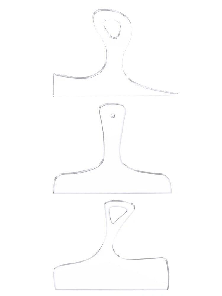 Woodworking Cut Handle Templates 3Pcs Acrylic Angled Transparent Tracing Stencil