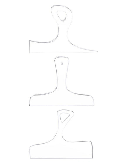 Woodworking Cut Handle Templates 3Pcs Acrylic Angled Transparent Tracing Stencil