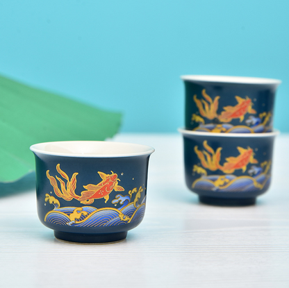 Ceramic Kungfu travel tea set express cup one pot four cups