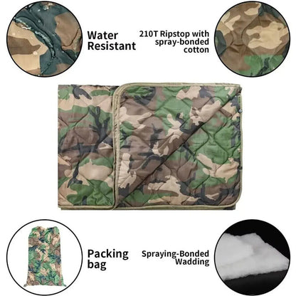 Camping Blankets Cotton Camo Quilted Pad Portable Jungle Light Single Comforter