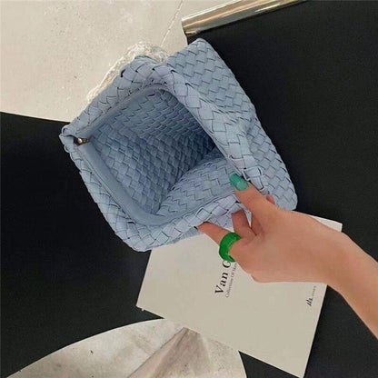 Tassel Clucth Bags Women Leather Woven Lady Handbags Bag Large Party Female