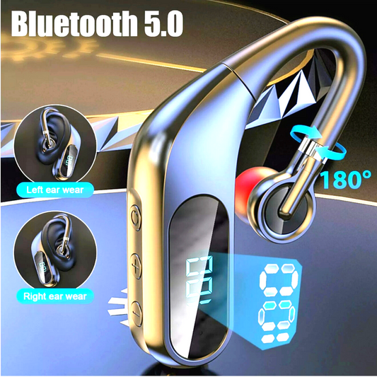 Trucker Wireless Bluetooth 5.0 Earpiece Headset Dual Mic Earbud Noise Cancelling