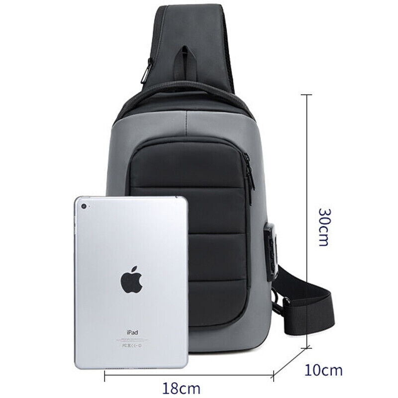 Sling Backpack Oxford cloth Waterproof&Anti-theft Crossbody Shoulder Bag USBPort