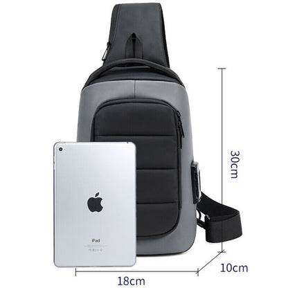 Sling Backpack Oxford cloth Waterproof&Anti-theft Crossbody Shoulder Bag USBPort