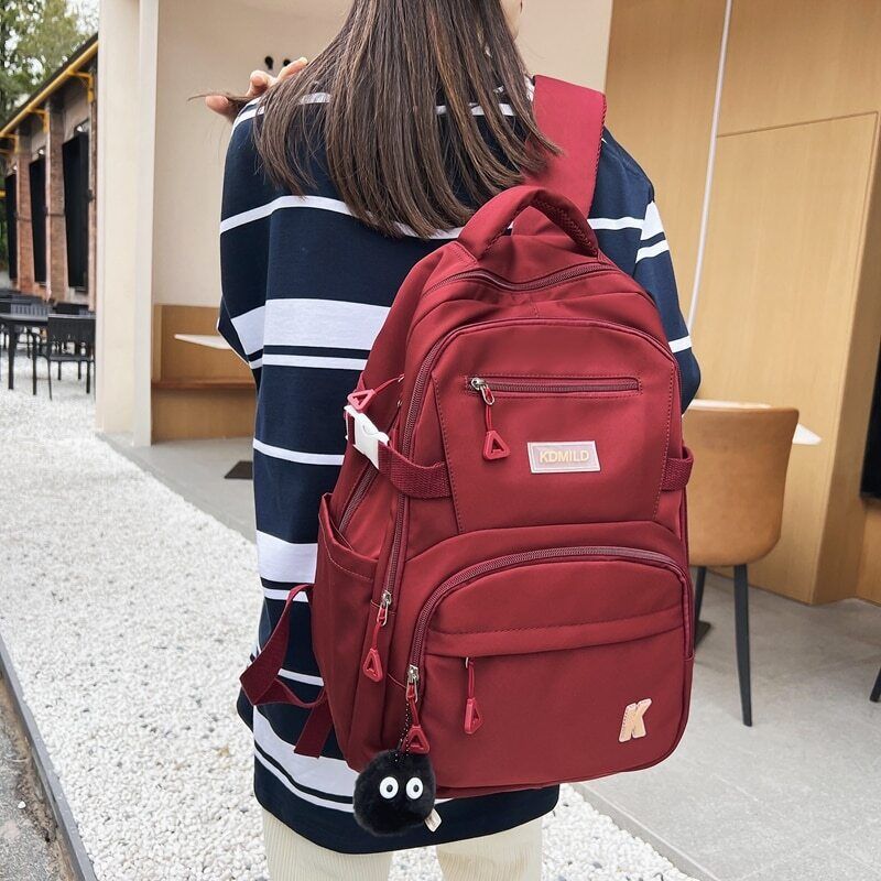 Buckle Backpack School Bag Student Shoulder Bag Teenage Girls Backpacks