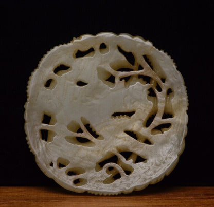 Collection Chinese Hetian Jade Carving Dragon Statue Lucky Jade Pendant Jewelry