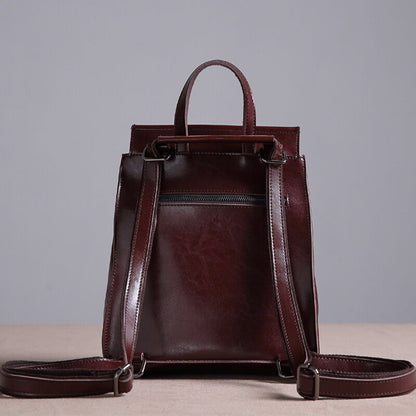 Convertible Small Real Leather Backpack Rucksack Shoulder Bag Purse Cute 2 Sizes
