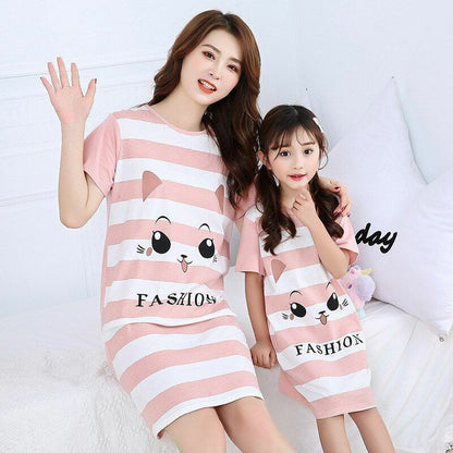 Sleepwear Mother Daughter Girl Dresses Kids Family Matching Clothes Baby Pajamas