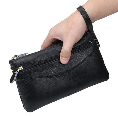 Cow Leather Women's mini Crossbody Shoulder Bag Zipper Clutch Wallets Phone Case