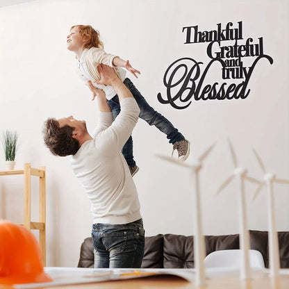 Thankful Grateful And Truly Blessed Metal Sign Personalized Wall Decor Wall Art