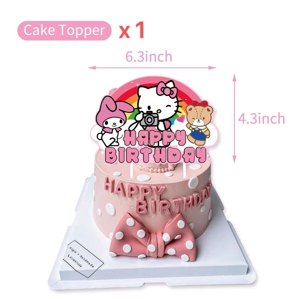 Hello Kitty Birthday Party Supplies Balloons Cake Top Banner Decorations Set