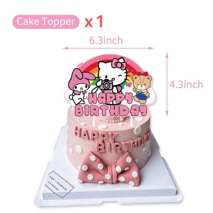 Hello Kitty Birthday Party Supplies Balloons Cake Top Banner Decorations Set
