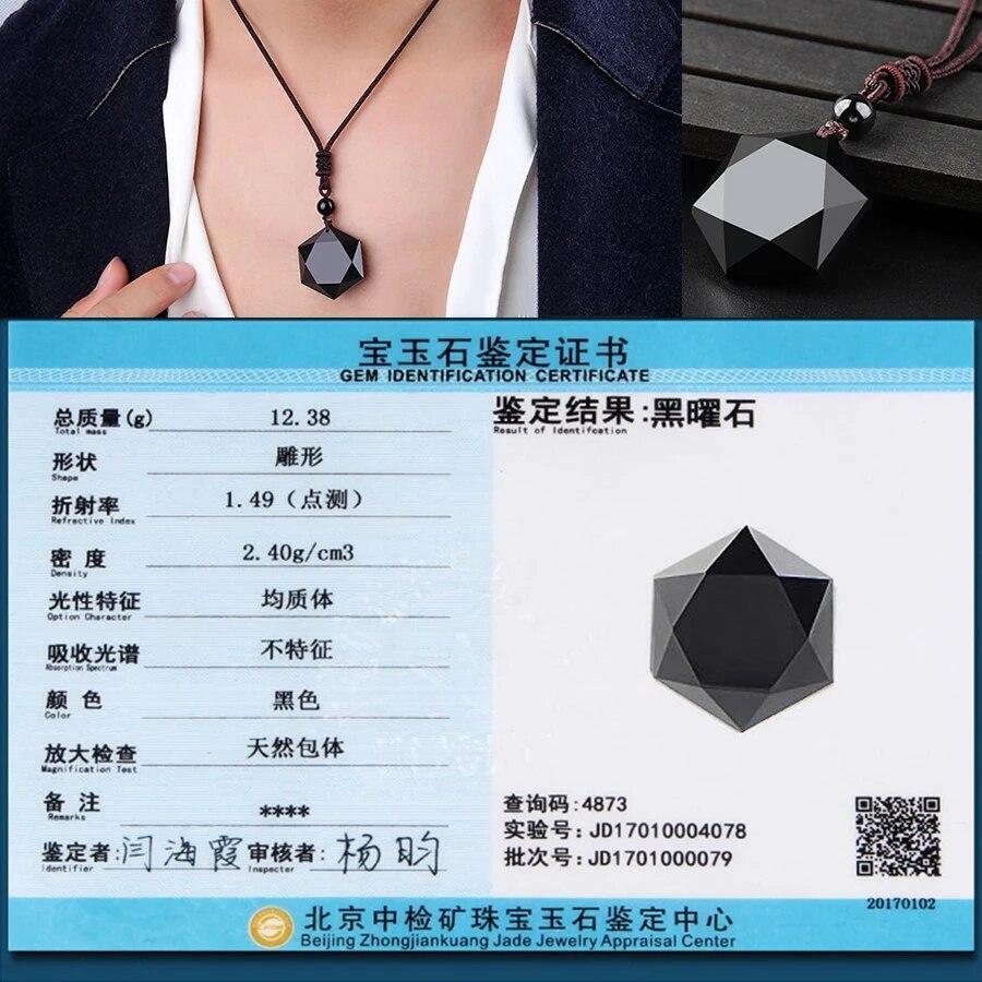 Blue Goldstone Hexagram Talisman Pendant Healing Reiki Women Men Necklace Gifts