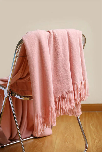 Sofa Knitted Blanket Cotton Thread Nordic Solid Color Protective Cover Bedspread