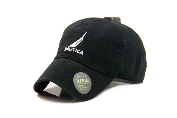 Nautica Hat 100% Cotton Golf Sport Baseball Cap Black Unisex Leisure Adjustable