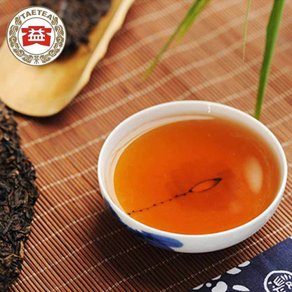 357g TAETEA 7572 (Batch 201) Ripe Puer Tea Health Care Dayi Shu Pu-erh Tea Cake