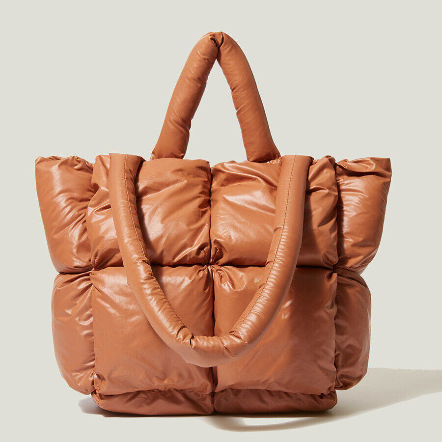 Tote Padded Handbags Quilted Women Shoulder Bags Nylon Cotton Crossbody Bag