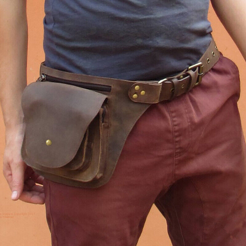 Medieval Faux Leather Waist Bag Steampunk Hip Pocket Outdoor Travelling