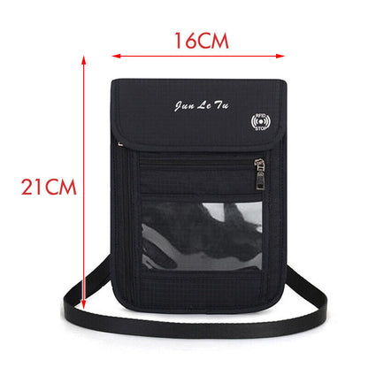 RFID Blocking Passport Holder Travel Wallet Bag Anti-theft Security Neck Pouch