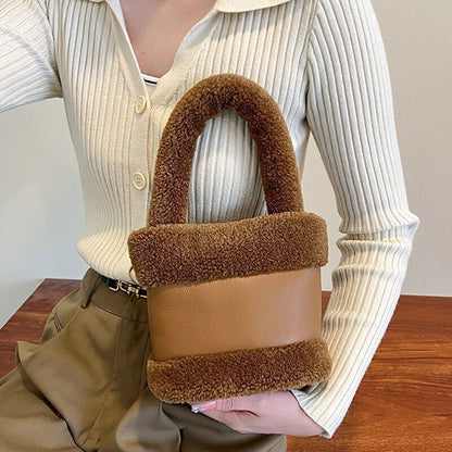 Lamb Wool Women Shoulder Bags Small Handbag Winter Faux Fur Female Hand Bag