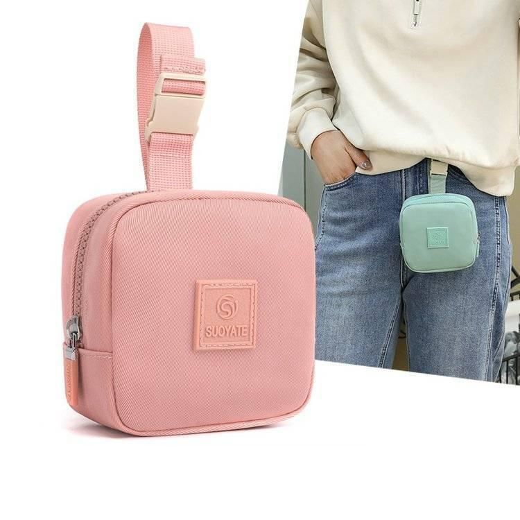 Mini Belt Bag Canvas Coin Purse Clutch Small Pouch Satchel Money Bag Card Holder