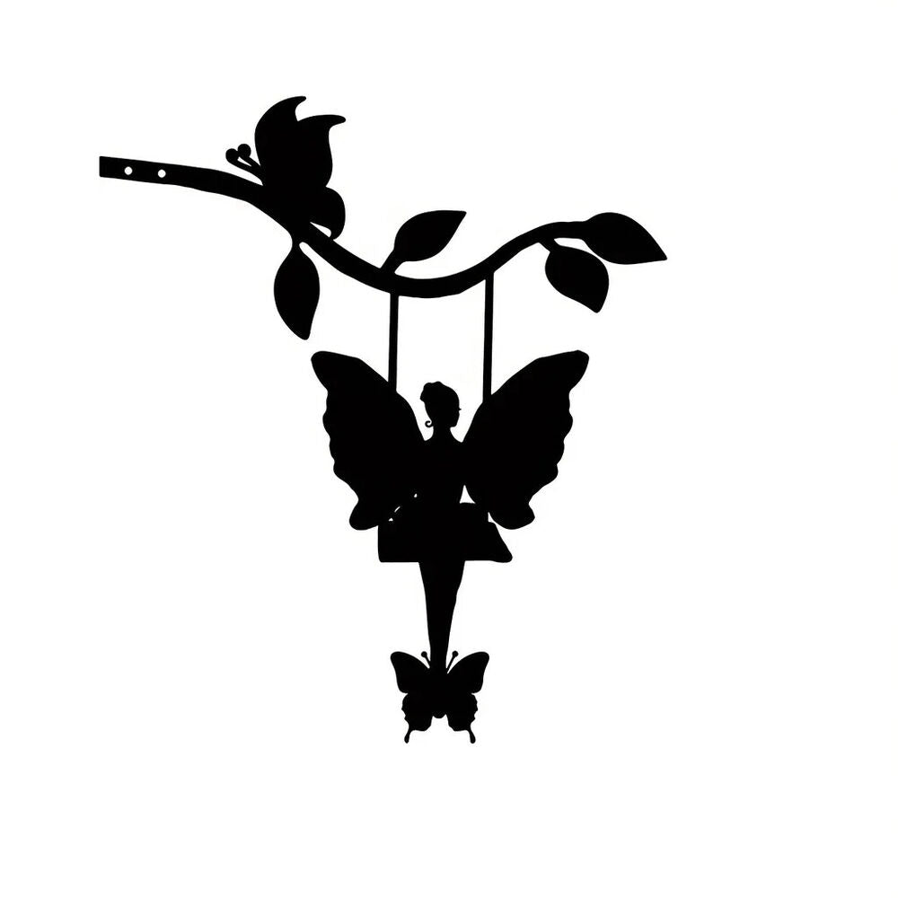 Elf On Branch Steel Silhouette Metal Wall Art - Perfect for Birthdays