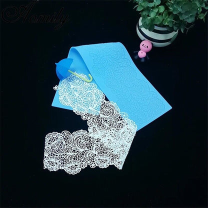 Cake Decoration Tool 40cm Silicone Mat Flower Lace Mold Fondant Border 40x10cm