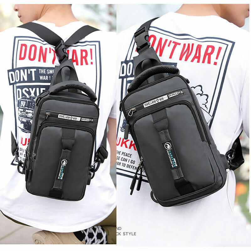 Multifunction USB Shoulder Bag Chest Bags Waterproof Travel Pack Messenger Pack