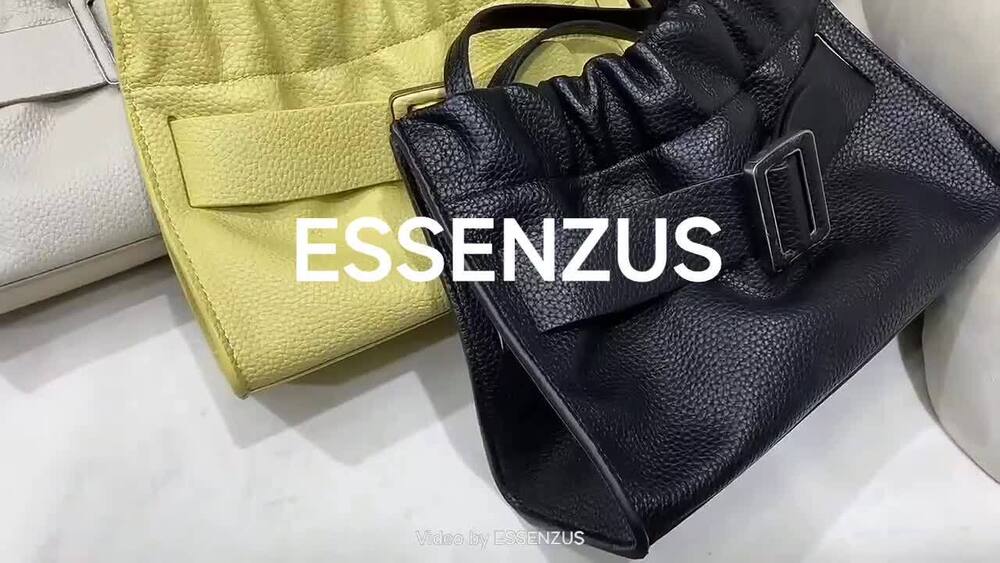 Real Leather Oversized Buckle Scrunchy Soft Ruched Clutch Shoulder bag Crossbody