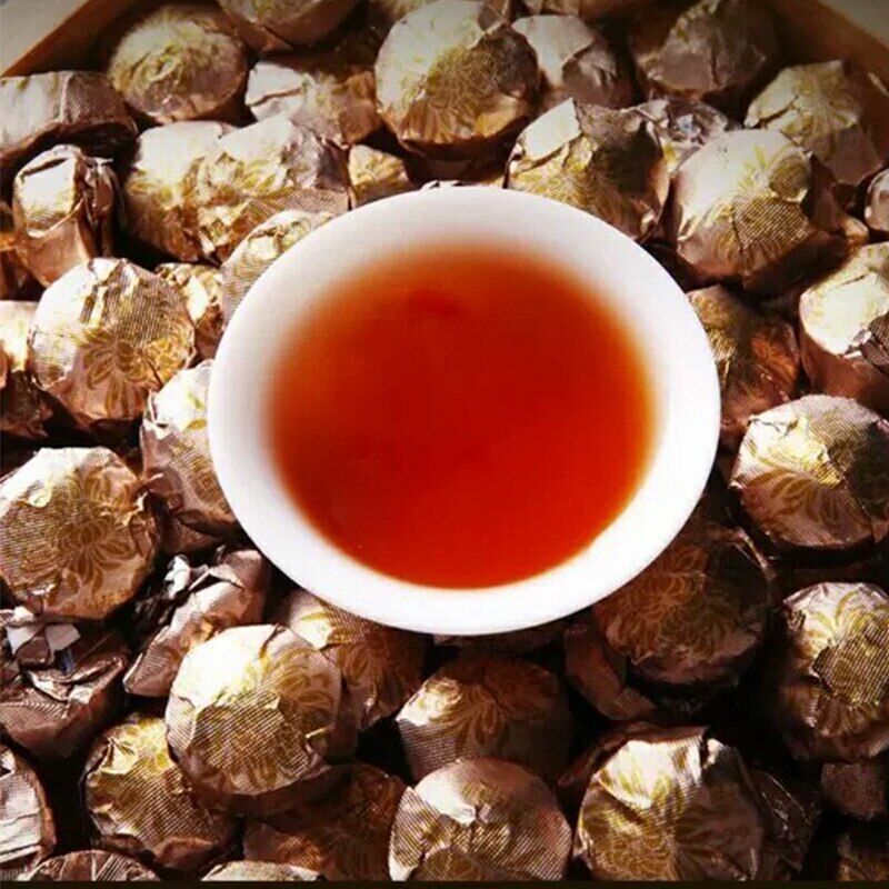 500g 2016 Yunnan Aged Shu Puerh Tea Ripe Mini Puer Tuocha with Chrysanthemum