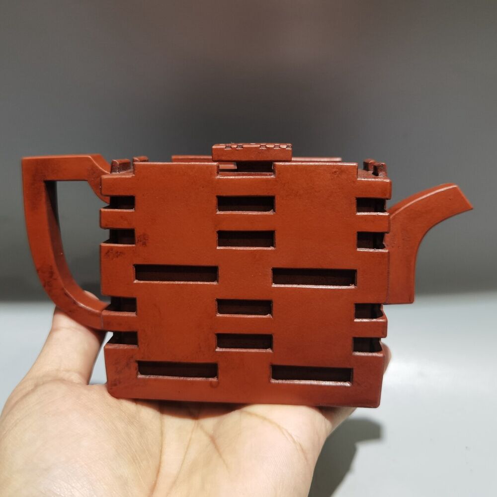 Vintage Chinese Yixing Purple Clay Teapot Zisha Ceremony Carving Collectible Art
