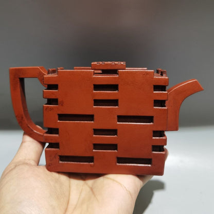 Vintage Chinese Yixing Purple Clay Teapot Zisha Ceremony Carving Collectible Art