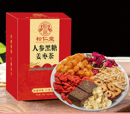 150g 10 Sachets Herbal Tea with Ginseng Rose Ginger Longan Red Dates Brown Sugar