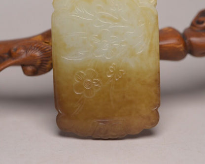 Chinese Old Natural Hetian Jade Hand Carved Exquisite Jade Pendant Jewelry Gift