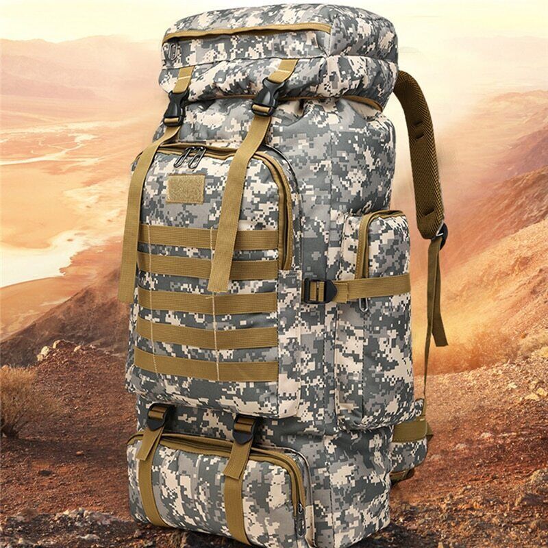 80L Backpack Army Hiking Camping Backpack Travel Outdoor Sports Climbing Bag