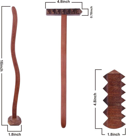 Wooden Back Scratcher Hard Durable Double Sided Scraper/Hammer Anti-Itch/Massage
