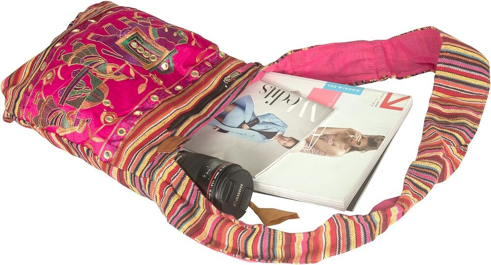Handmade Pink Shoulder Bag Elephant Boho Bohemian Hippie Tote Beach Bag Gift