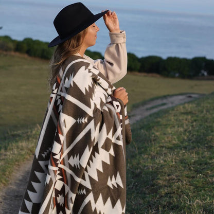 Aztec Patterned Wool Blanket Soft Warm Thick Camping Tribal Throw Outdoor Sofa