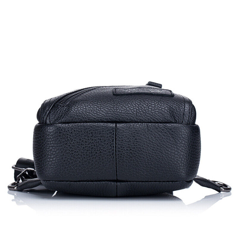Men's Sling Backpack Genuine Leather Crossbody Bag Sling Shoulder Bag for Hiking