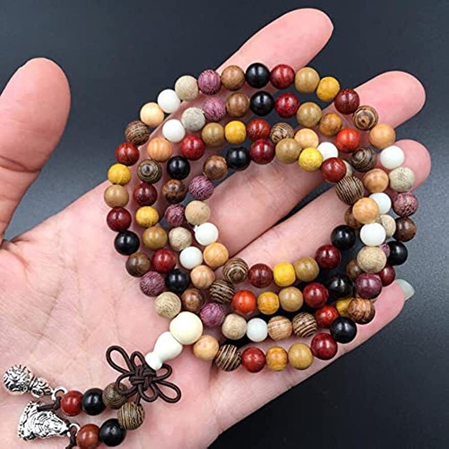 Wooden Beads Bracelet Tibetan Buddhist Mala prayer beads Necklace for Women Men