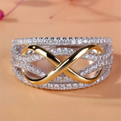 New fashion infinite love ring heart-shaped ring ladies two-color wedding Ring