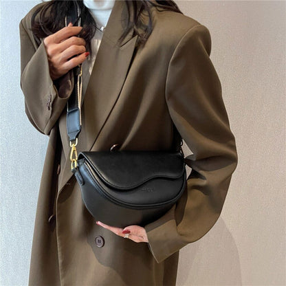 Saddle Small Shoulder Crossbody Women Wide Strap Ladies Handbags