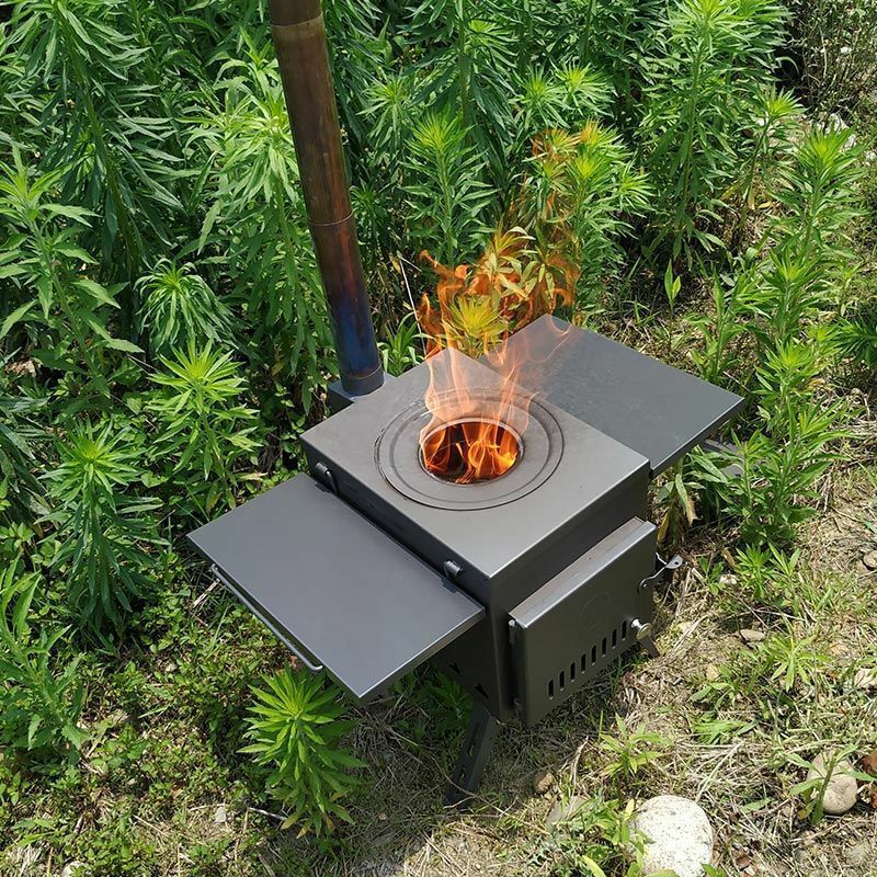 Titanium Alloy Wood Heating Stove Outdoor Ultralight Multipurpose Camping Tent