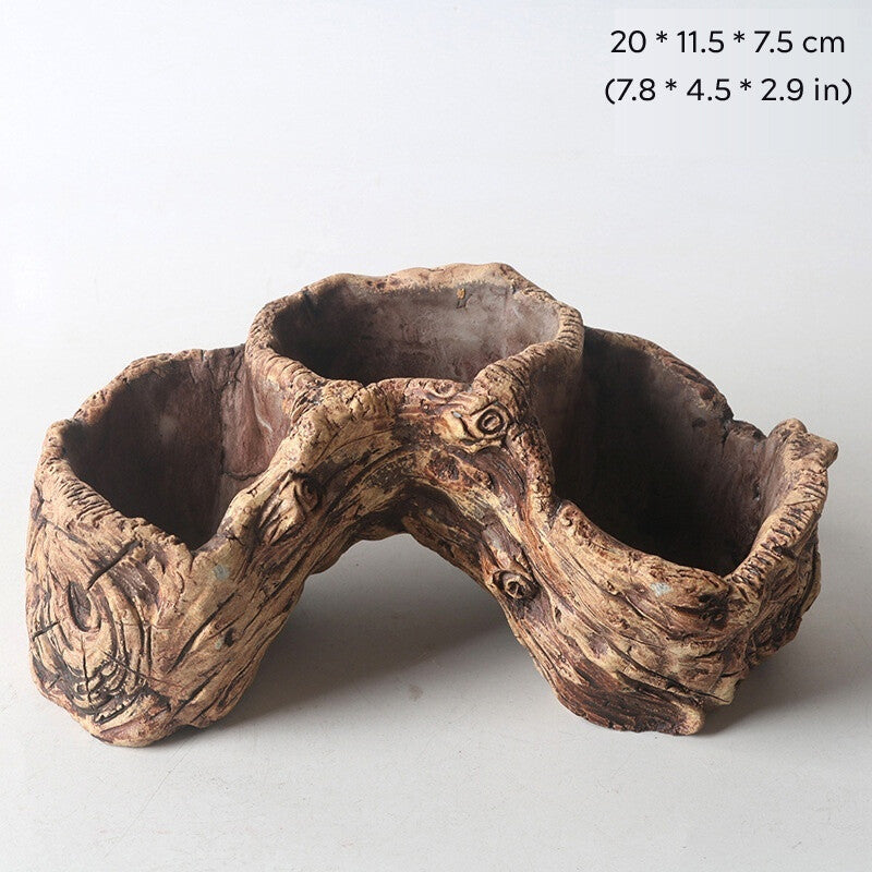 Cement Made Rustic Bonsai Pot Indoor/Garden Shallow Flower Pots Small Large