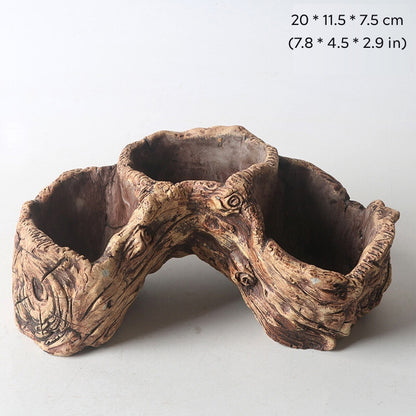 Cement Made Rustic Bonsai Pot Indoor/Garden Shallow Flower Pots Small Large