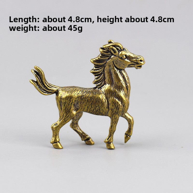 1Pc Retro Brass Twelve Chinese Zodiac Ornament Desktop Handicraft Tea Pet